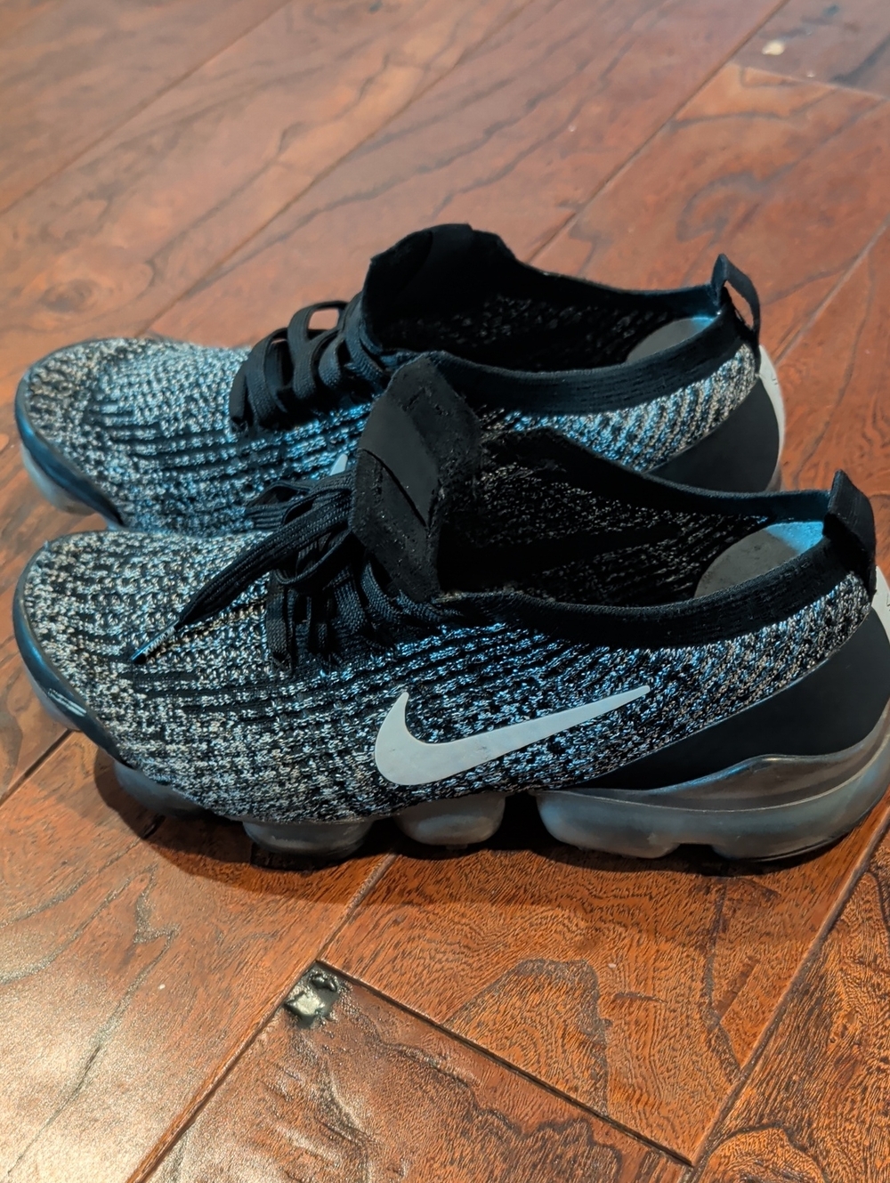 Nike Black & White Flyknit-Style VaporMax Sneakers